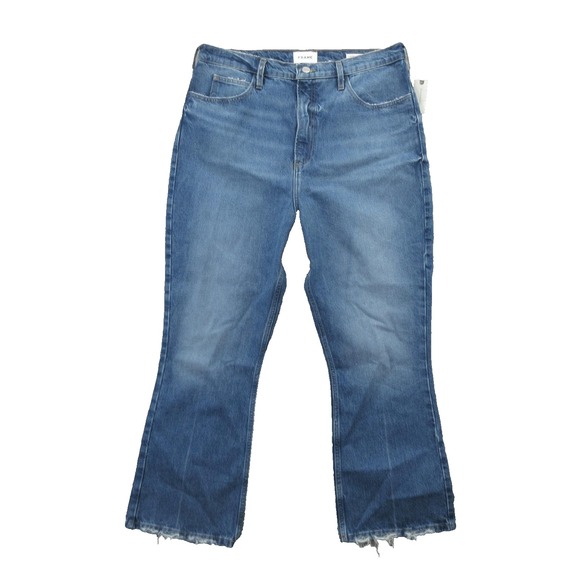Frame Denim Denim - Frame Jeans Womens 33 Blue Le High N Tight Crop Mini Boot High Rise Raw Hem New